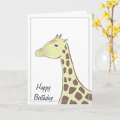 Giraffe verjaardagskaart kaart (Gele Bloem)