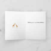 Giraffe Verjaardagskaart voor je tweeling Kaart (Binnen)