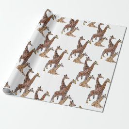 Giraffe Verjaardagssafari Cadeaupapier