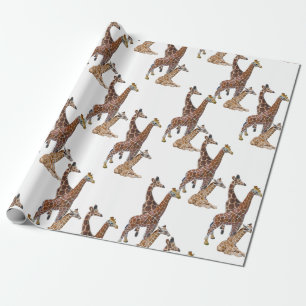 Giraffe Verjaardagssafari Cadeaupapier