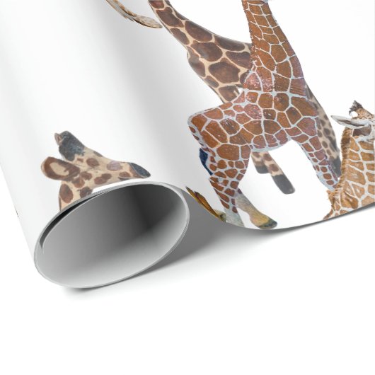Giraffe Verjaardagssafari Cadeaupapier (Rol Hoek)