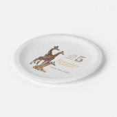 Giraffe Verjaardagssafari Papieren Bordje (Gekanteld)