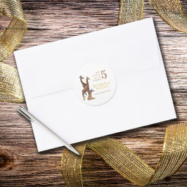 Giraffe Verjaardagssafari Ronde Sticker