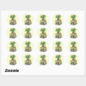 Giraffe-verjaardagsstickers Ronde Sticker (Vel)