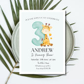 Giraffe verjaardagsuitnodiging, minimalistische ve kaart