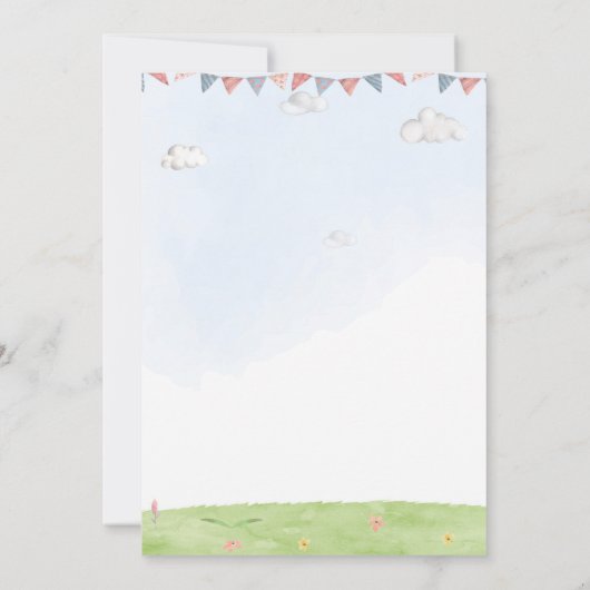 Giraffe verjaardagsuitnodiging Safari oerwoud Kaart (Achterkant)