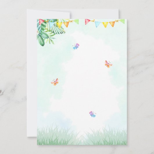 Giraffe verjaardagsuitnodiging Safari uitnodiging (Achterkant)