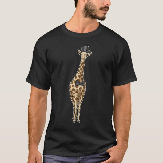 Giraffe Verzorging Lint Huwelijk T-shirt (Voorkant)