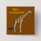 Giraffe Vierkante Button 5,1 Cm (Voorkant)