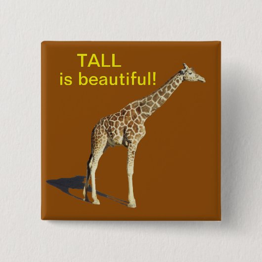 Giraffe Vierkante Button 5,1 Cm (Voorkant)