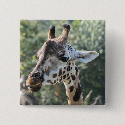 Giraffe Vierkante Button 5,1 Cm (Voorkant)