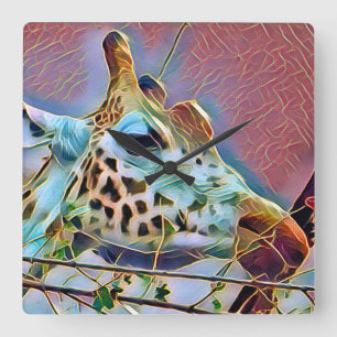 GIRAFFE VIERKANTE KLOK