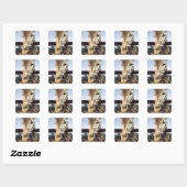 Giraffe Vierkante Sticker (Vel)