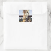Giraffe Vierkante Sticker (Tas)