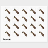 Giraffe Vierkante Sticker (Vel)