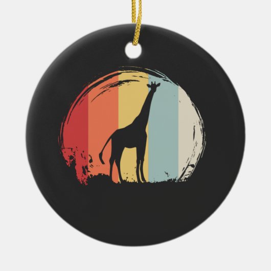 Giraffe Vintage Keramisch Ornament (Voorkant)