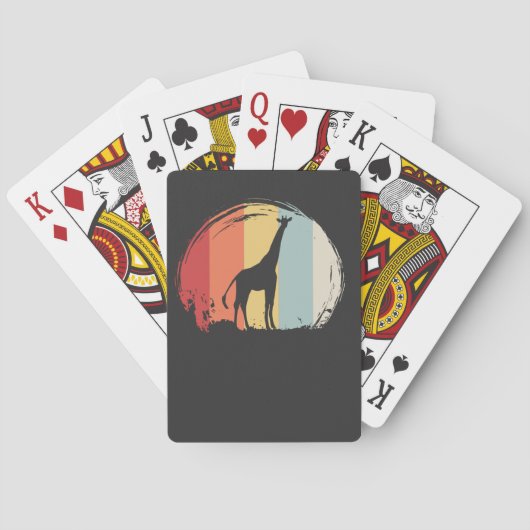 Giraffe Vintage Pokerkaarten (Achterkant)