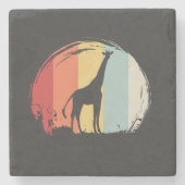 Giraffe Vintage Stenen Onderzetter (Voorkant)