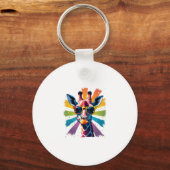 Giraffe Vintage Sunglasses Funny African Animal Lo Sleutelhanger (Voorkant)