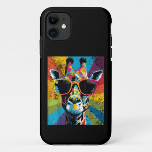 Giraffe Vintage Zonnebril Grappig Afrikaans Dier Case-Mate iPhone Case