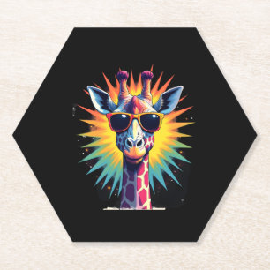 Giraffe Vintage Zonnebril Grappig Afrikaans Dier L Kartonnen Onderzetters