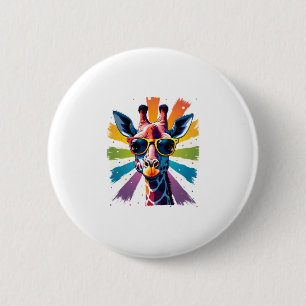 Giraffe Vintage Zonnebril Grappig Afrikaans Dier L Ronde Button 5,7 Cm
