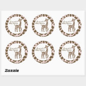 Giraffe Vlekken Roze Baby shower Ronde Sticker (Vel)