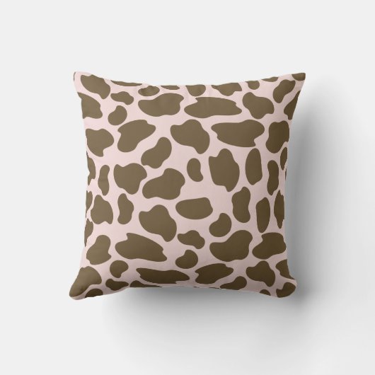 Giraffe vlekken roze en bruin kussen (Achterkant)