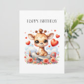 Giraffe Vliegtuig Verjaardag (Staand voorkant)