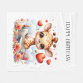 Giraffe Vliegtuig Verjaardag Fleece Deken (Voorkant (Horizontaal))