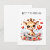 Giraffe Vliegtuig Verjaardag Kaart (Voorkant / Achterkant)