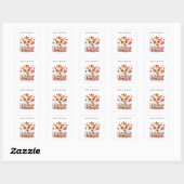 Giraffe Vliegtuig Verjaardag Vierkante Sticker (Vel)