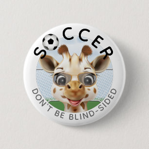 Giraffe Voetbal Ronde Button 5,7 Cm