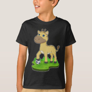 Giraffe Voetballer Voetbal T-shirt