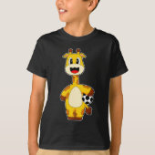 Giraffe Voetballer Voetbal T-shirt (Voorkant)