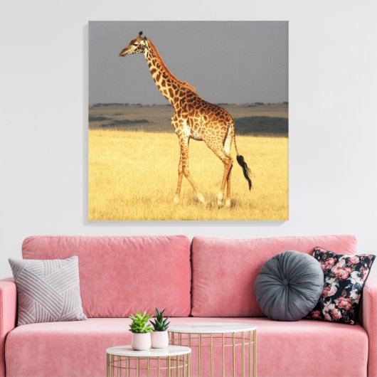 Giraffe volledig lichaam Afrikaanse dieren Canvas Afdruk (Insitu (Woonkamer))