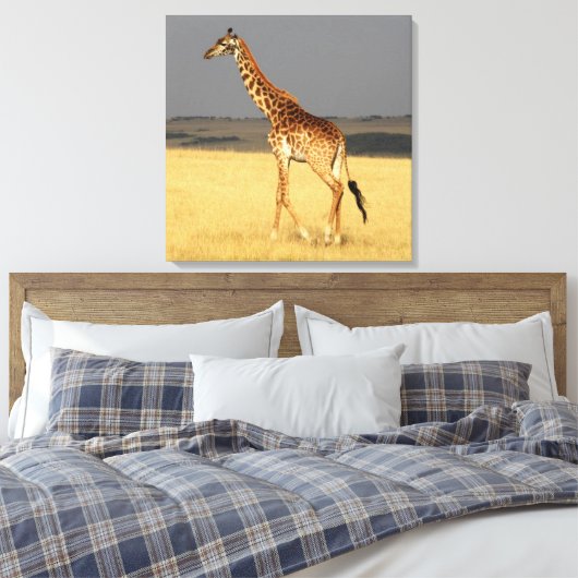 Giraffe volledig lichaam Afrikaanse dieren Canvas Afdruk (Insitu (Slaapkamer))