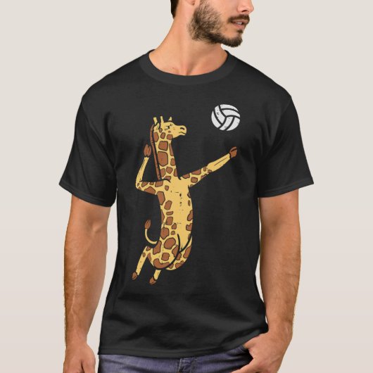 Giraffe Volleyball Spike Serve Player Classic T-Sh T-shirt (Voorkant)