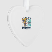 Giraffe voor Autisme Bewustzijn Het is OK om Versc Ornament (voorkant)