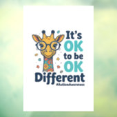 Giraffe voor Autisme Bewustzijn Het is OK om Versc Raamsticker (Vel 3)