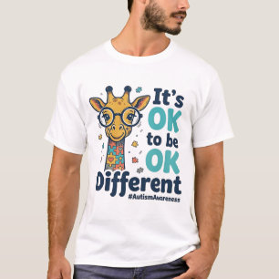 Giraffe voor Autisme Bewustzijn Het is OK om Versc T-shirt