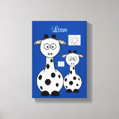 Giraffe voor de uitgebreide Canvas afdrukken blauw (Voorkant)