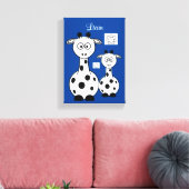 Giraffe voor de uitgebreide Canvas afdrukken blauw (Insitu (Woonkamer))