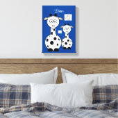 Giraffe voor de uitgebreide Canvas afdrukken blauw (Insitu (Slaapkamer))