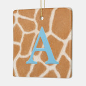 Giraffe voor gepersonaliseerd monogram en berichte keramisch ornament (Links)