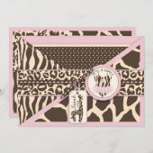 Giraffe voor het afdrukken van dieren en Tutu Jump Kaart (Voorkant / Achterkant)