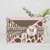 Giraffe voor het afdrukken van dieren en Tutu Jump Kaart (Staand voorkant)