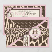 Giraffe voor het afdrukken van dieren en Tutu Jump Kaart (Voorkant / Achterkant)