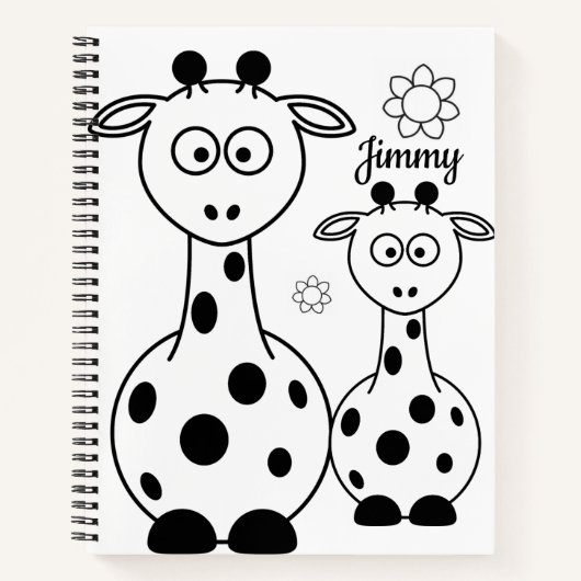 Giraffe voor het kleuren van Notitieboeken (Voorkant)