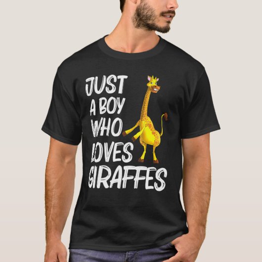 Giraffe voor jongens Kinder wilde dierentuin T-shirt (Voorkant)